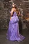 Load image into Gallery viewer, LA Merchandise LA8144 Wholesale Sheath Gown with Rhinestones, Embroidery, and High Slit