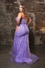 Load image into Gallery viewer, LA Merchandise LA8144 Wholesale Sheath Gown with Rhinestones, Embroidery, and High Slit