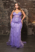 Load image into Gallery viewer, LA Merchandise LA8144 Wholesale Sheath Gown with Rhinestones, Embroidery, and High Slit