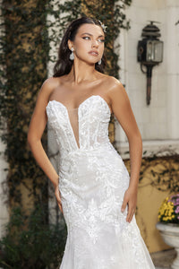 Wholesale Engagement Dress Strapless Mermaid Bridal Gown By LA8145