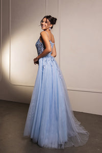 Wholesale Long Prom Dress Sleeveless Beaded Evening Gown By LA8146