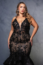 Load image into Gallery viewer, Wholesale Formal Dress Plunging V-Neck Beaded Prom Gown By LA8148
