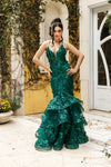 Load image into Gallery viewer, Wholesale Formal Dress Plunging V-Neck Beaded Prom Gown By LA8148 - - Dress LA Merchandise