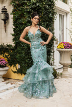 Load image into Gallery viewer, Wholesale Formal Dress Plunging V-Neck Beaded Prom Gown By LA8148