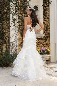 Wholesale Wedding Dress Plunging V-Neck Sequin Bridal Gown By LA8148