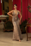 Load image into Gallery viewer, Wholesale Long Gala Dress Sleeveless Mesh Evening Gown By LA8149