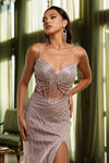 Load image into Gallery viewer, Wholesale Prom Dress V-Neck Sleeveless Sheath Evening Gown By LA8151