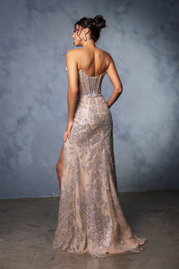 Wholesale Red Carpet Dress Strapless Rhinestone Gala Gown By LA8153