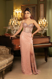 Wholesale Red Carpet Dress Strapless Rhinestone Gala Gown By LA8153