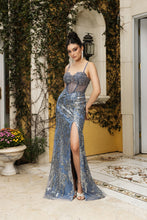 Load image into Gallery viewer, Wholesale Long Evening Dress Sleeveless Sequin Sheath Gown By LA8160