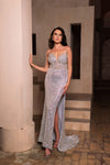 Load image into Gallery viewer, Wholesale Long Gala Dress Strapless Beaded Evening Gown By LA8163