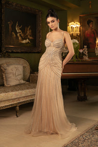 Wholesale Red Carpet Dress Sleeveless Mid Open Back Gown By LA8164