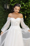 Load image into Gallery viewer, Wholesale Wedding Dress Detachable Long Sleeves Bridal Gown By LA8168