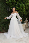 Load image into Gallery viewer, Wholesale Wedding Dress Detachable Long Sleeves Bridal Gown By LA8168