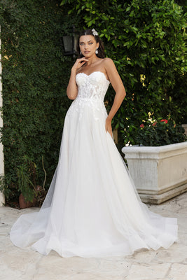 Wholesale Wedding Dress Detachable Long Sleeves Bridal Gown By LA8168