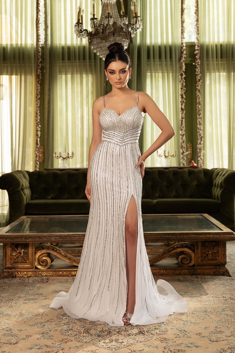 Wholesale Wedding Dress Sweetheart Beaded Sheath Gala Gown By LA8169