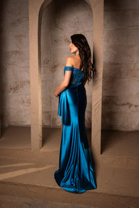 Wholesale Prom Dress Sleeveless Ruched Long Evening Gown By LA8173