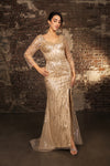 Load image into Gallery viewer, Wholesale Mother Of The Bride Dress 3/4 Sleeves Mesh Gown By LA8174 - - Dress LA Merchandise