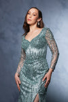 Load image into Gallery viewer, Wholesale Mother Of The Bride Dress 3/4 Sleeves Mesh Gown By LA8174 - - Dress LA Merchandise