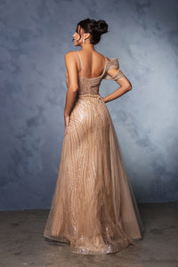 Wholesale Long Pageant Dress A-Line Sequin Formal Gown By LA8175