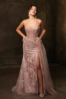 Wholesale Evening Dress Sleeveless Sheath Sequin Prom Gown By LA8176