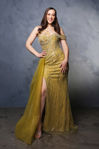 Wholesale Red Carpet Dress Side Drape A-Line Long Gala Gown By LA8178