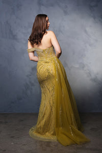 Wholesale Red Carpet Dress Side Drape A-Line Long Gala Gown By LA8178