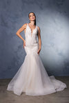 Load image into Gallery viewer, Wholesale Engagement Dress V-Neck Mermaid Sequin Bridal Gown By LA8181