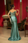 Load image into Gallery viewer, Wholesale Evening Dress Sleeveless Ruched High Slit Gown By LA8183 - - Dress LA Merchandise