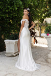 Load image into Gallery viewer, Wholesale Wedding Dress Sleeveless Ruched High Slit Gown By LA8183