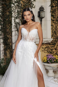 Wholesale Long Wedding Dress Strapless A-Line Bridal Gown By LA8184