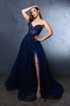 Load image into Gallery viewer, Wholesale Long Formal Dress Strapless Corset A-Line Gown By LA8184 - NAVY - Dress LA Merchandise
