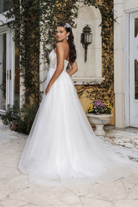 Wholesale Long Wedding Dress Strapless A-Line Bridal Gown By LA8184