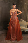 Load image into Gallery viewer, Wholesale Red Carpet Dress Sweetheart Sheath Formal Gown By LA8186 - RUST - Dress LA Merchandise