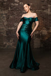 Load image into Gallery viewer, Wholesale Long Evening Dress Ruched Mermaid Sleeveless Gown By LA8189 - HUNTERGREEN - Dress LA Merchandise