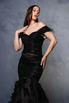 Load image into Gallery viewer, Wholesale Evening Dress Off The Shoulder Feather Prom Gown By LA8190B - - Dress LA Merchandise