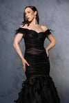 Load image into Gallery viewer, Wholesale Evening Dress Off The Shoulder Feather Prom Gown By LA8190B - - Dress LA Merchandise