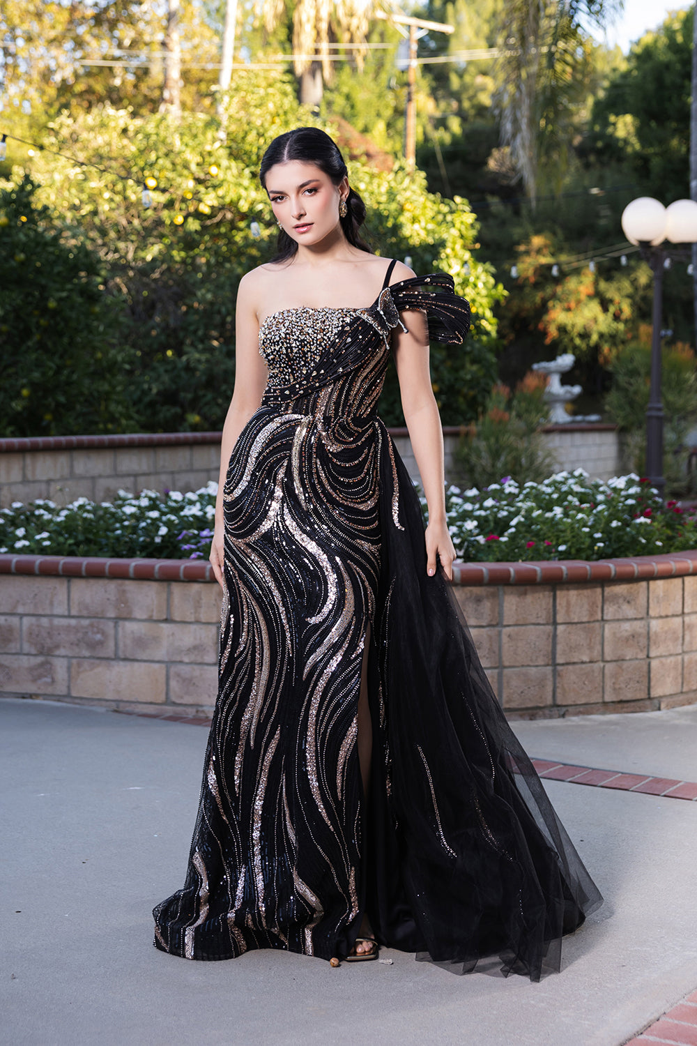 Wholesale Formal Dress Asymmetrical Sleeveless Gala Gown By LA8192