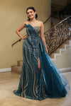 Load image into Gallery viewer, Wholesale Prom Dress Sweetheart Strapless Sheath Gala Gown By LA8194 - TEALBLUE - Dress LA Merchandise