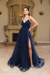 Load image into Gallery viewer, Wholesale Formal Dress V-Neck Spaghetti Strap Prom Gown By LA8196 - NAVY - Dress LA Merchandise