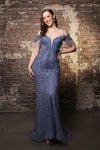 Load image into Gallery viewer, Wholesale Prom Dress V-Neck Off The Shoulder Evening Gown By LA8197
