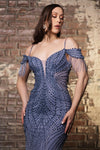 Load image into Gallery viewer, Wholesale Prom Dress V-Neck Off The Shoulder Evening Gown By LA8197