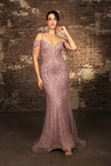 Load image into Gallery viewer, Wholesale Prom Dress V-Neck Off The Shoulder Evening Gown By LA8197