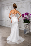 Load image into Gallery viewer, Wholesale Beaded Sheer Mesh Mermaid Bridal Evening Gown with Spaghetti Straps and Train by LA8201
