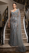 Load image into Gallery viewer, Wholesale One-Shoulder Sweetheart Beaded Sequin Sheath Prom Evening Gown by LA8205 - SAGE GOLD - Dresses LA Merchandise