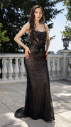 Load image into Gallery viewer, Wholesale Fitted Evening Gown with Embellished Sheer Bodice by LA8206