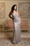 Load image into Gallery viewer, Wholesale Fitted Evening Gown with Embellished Sheer Bodice by LA8206