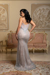 Load image into Gallery viewer, Wholesale Fitted Evening Gown with Embellished Sheer Bodice by LA8206