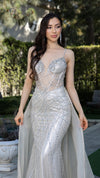 Load image into Gallery viewer, Wholesale Sparkling Beaded Mermaid Gown with Illusion Corset by LA8208 - - Prom Dress LA Merchandise