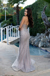 Load image into Gallery viewer, Wholesale Beaded Mesh Evening Gown Deep V-Neck Formal Prom Dress with Sheer Skirt &amp; Lace-Up Back by LA8210